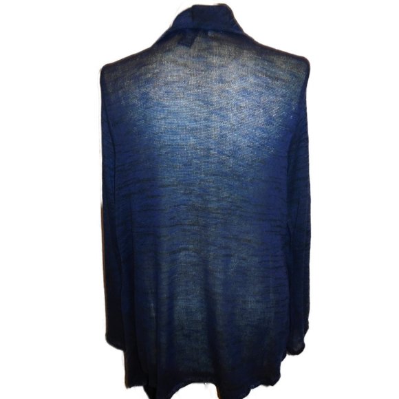 Cardigan Sweater NEW lightweight knit top long sleeve navy blue summer - Picture 4 of 9